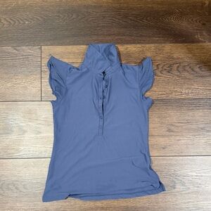 CALIA by Carrie Underwood Navy Ruffle Sleeve Blouse Sz XS